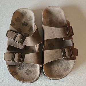 Brown Double Strap Sandals
